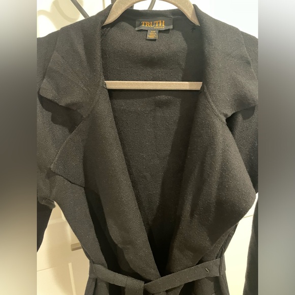 Truth by Republic black trench sweater - sz S/P - Picture 2 of 4